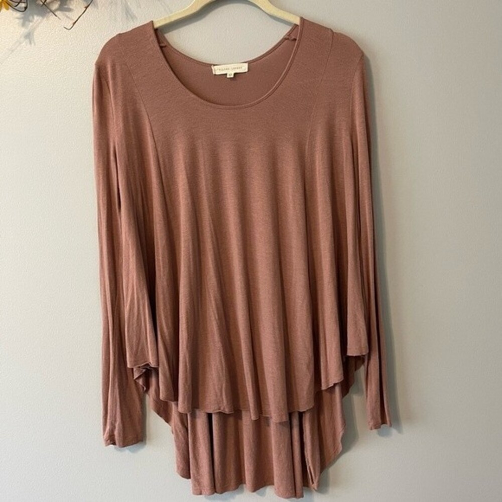 EUC Gilded Intent Dusty Pink High Low Long Sleeve Top
